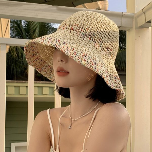 2024 new wholesale paper caps women straw sun hat custom beach straw hat fashion straw hats for women - Image 3