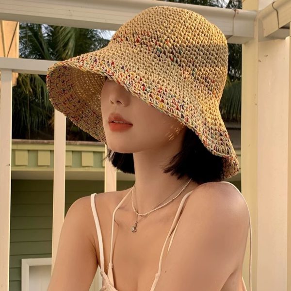 2024 new wholesale paper caps women straw sun hat custom beach straw hat fashion straw hats for women - Image 5