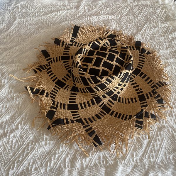 2024 new wholesale women raffia grass beach straw hats custom high quality summer sun visor straw caps - Image 4