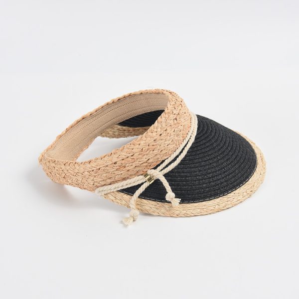 2024 Wholesale Fashion Women sun visor straw hats summer beach paper straw caps high quality straw hats - Image 2