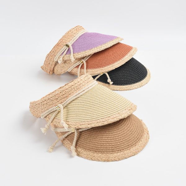 2024 Wholesale Fashion Women sun visor straw hats summer beach paper straw caps high quality straw hats - Image 6