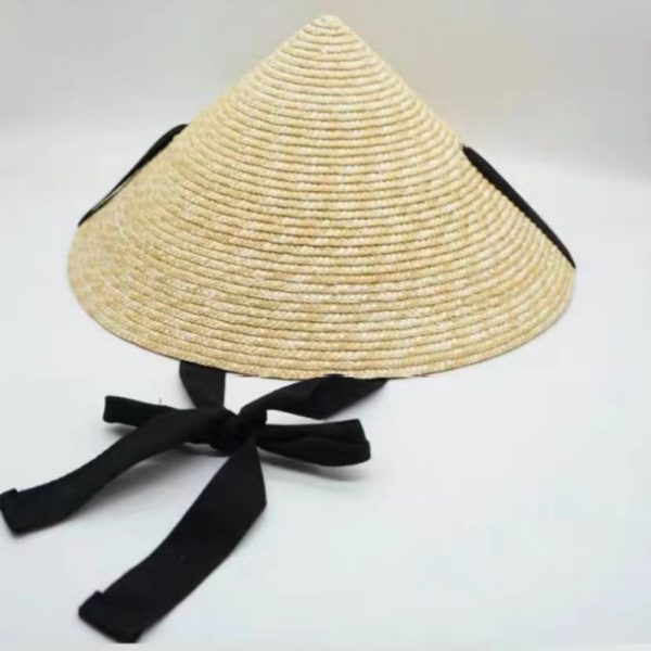 2024 wholesale wheat straw hat custom high quality summer straw caps beach sun visor hat protection straw hats - Image 3