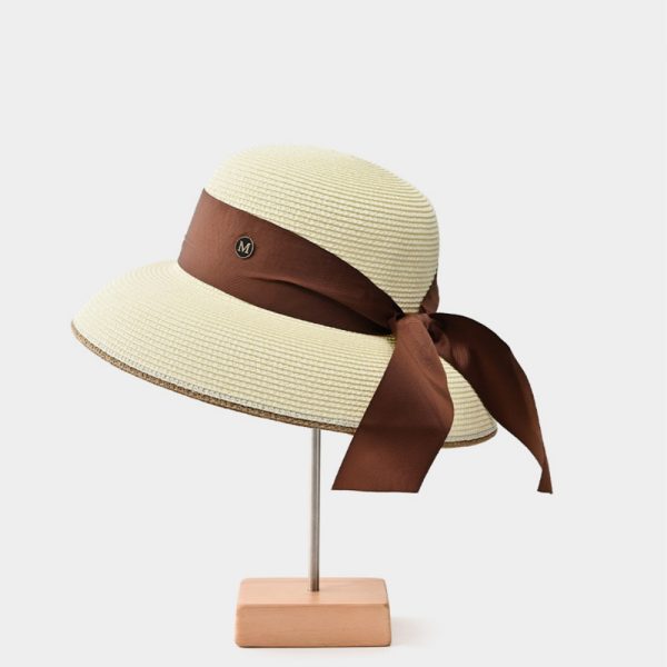 New straw hat adjustable shade beach visor straw hats wide brim straw caps summer beach sun visor cap - Image 3
