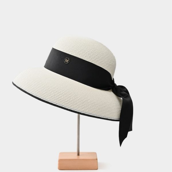 New straw hat adjustable shade beach visor straw hats wide brim straw caps summer beach sun visor cap - Image 5