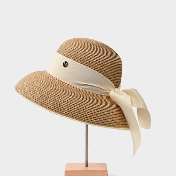 New straw hat adjustable shade beach visor straw hats wide brim straw caps summer beach sun visor cap - Image 6