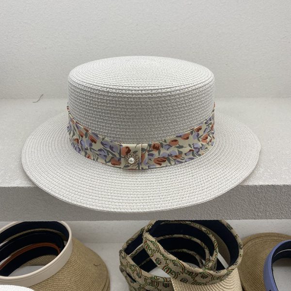 wholesale straw hat french vintage straw hat beach paper straw hats women sun visor luxury caps fashion cap - Image 2