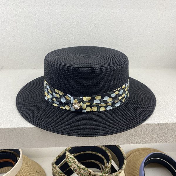 wholesale straw hat french vintage straw hat beach paper straw hats women sun visor luxury caps fashion cap - Image 4