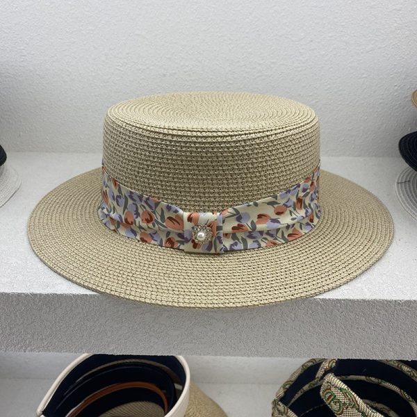 wholesale straw hat french vintage straw hat beach paper straw hats women sun visor luxury caps fashion cap - Image 5