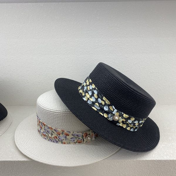 wholesale straw hat french vintage straw hat beach paper straw hats women sun visor luxury caps fashion cap - Image 6