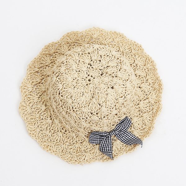 kids girls straw hat custom logo and color straw hats wholesale high quality summer cap handmade straw caps - Image 3