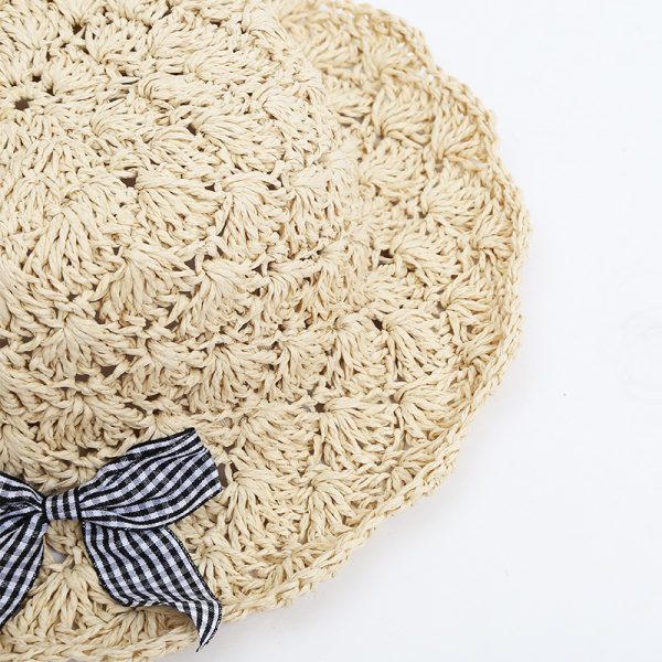 kids girls straw hat custom logo and color straw hats wholesale high quality summer cap handmade straw caps - Image 4