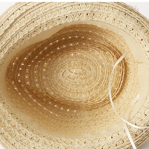 colorful bucket straw hat baby summer sun visor paper straw hats beach fashion children wholesale straw cap - Image 3