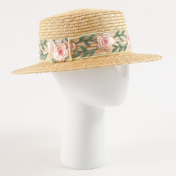 embroidery high quality summer straw hat wheat straw caps beach fashion straw cap women wholesale hat - Image 2