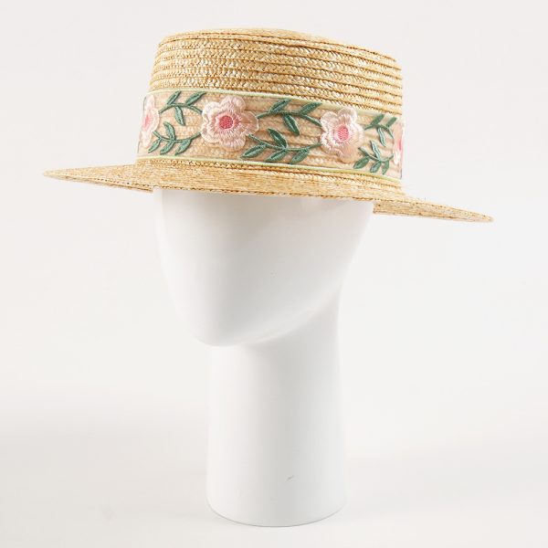 embroidery high quality summer straw hat wheat straw caps beach fashion straw cap women wholesale hat - Image 5