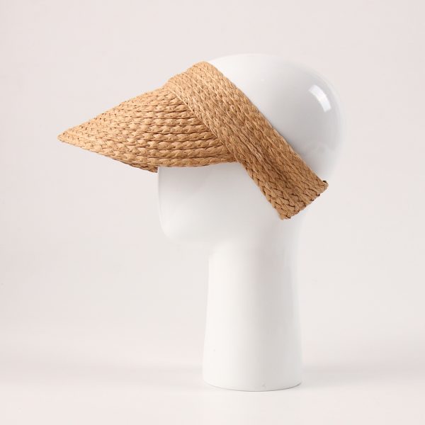 sun visor headband straw hats wholesale 2024 unisex caps school paper straw hat adjustable shade beach visor straw baseball hat - Image 2