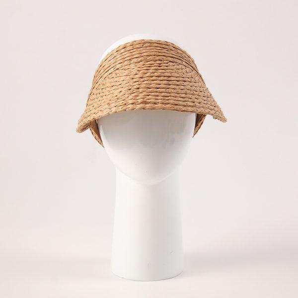 sun visor headband straw hats wholesale 2024 unisex caps school paper straw hat adjustable shade beach visor straw baseball hat - Image 3