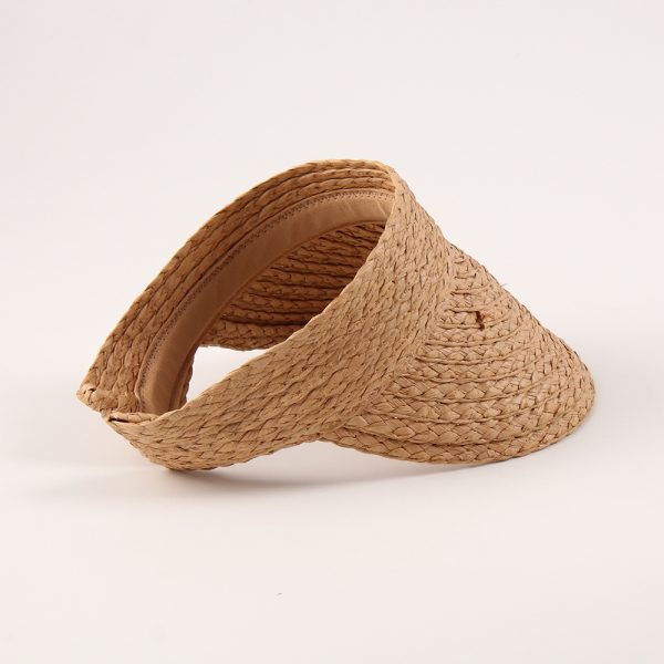 sun visor headband straw hats wholesale 2024 unisex caps school paper straw hat adjustable shade beach visor straw baseball hat - Image 4