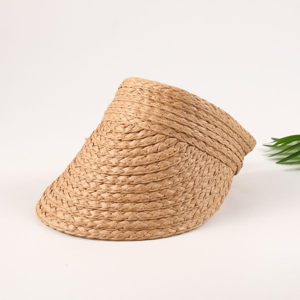 sun visor headband straw hats wholesale 2024 unisex caps school paper straw hat adjustable shade beach visor straw baseball hat - Image 5
