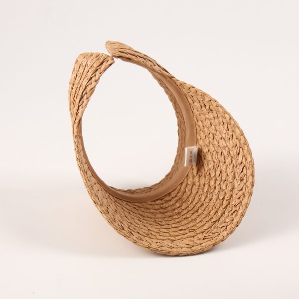sun visor headband straw hats wholesale 2024 unisex caps school paper straw hat adjustable shade beach visor straw baseball hat - Image 6