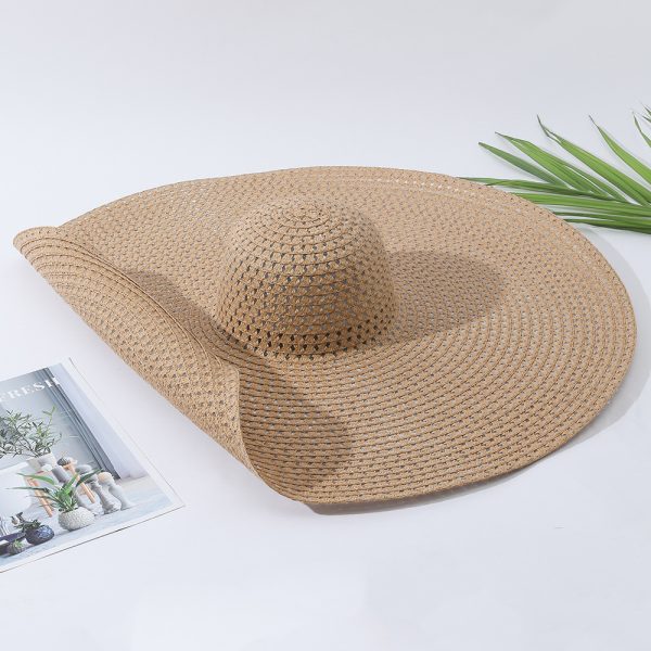 paper straw hats women high quality summer cap wide eaves paper straw hats wholesale new caps custom hats - Image 2