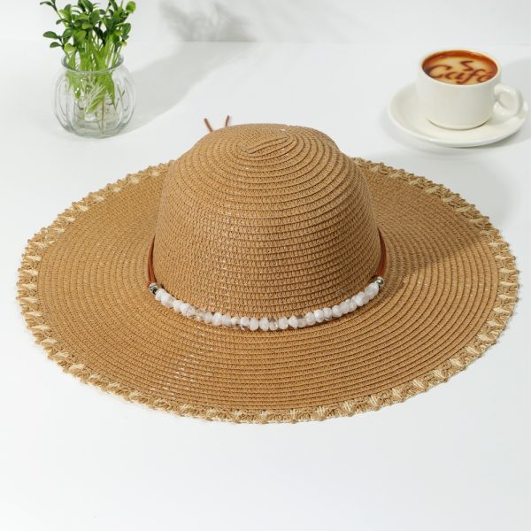paper women wide brim straw hat custom fashion sun visor protection straw hat wholesale cheap straws hats - Image 5