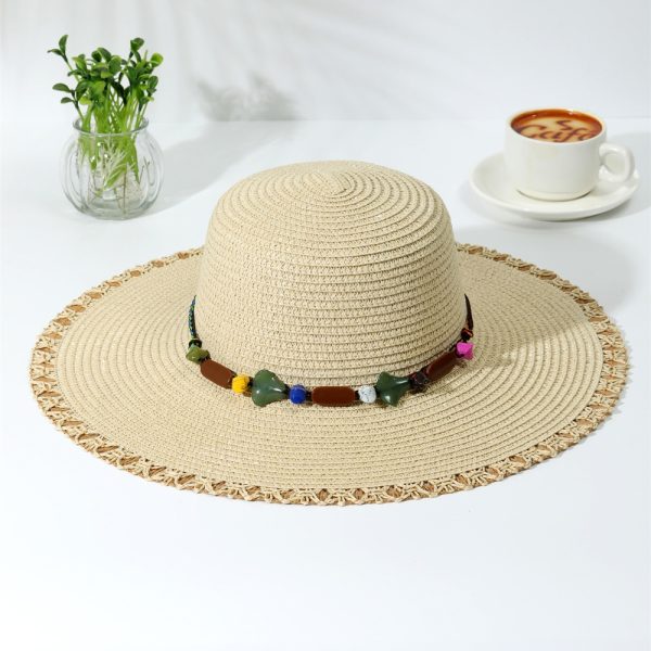 paper women wide brim straw hat custom fashion sun visor protection straw hat wholesale cheap straws hats - Image 6