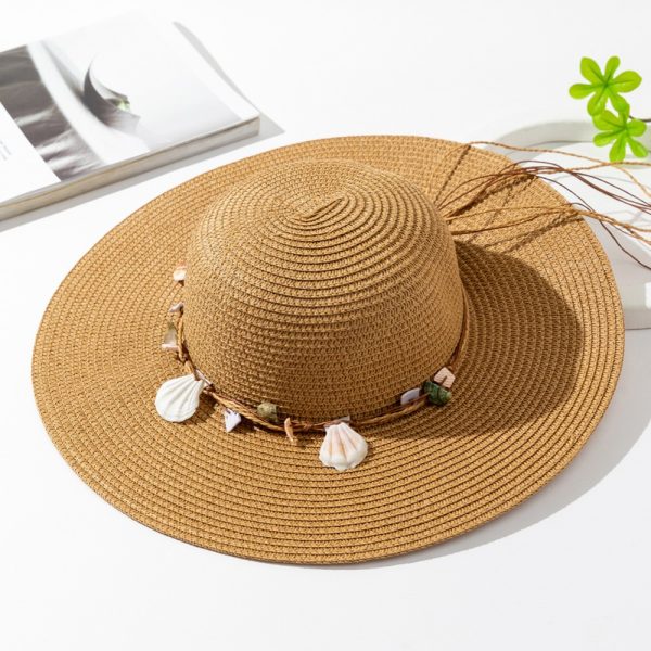 paper women wide brim straw hat custom fashion sun visor protection straw hat wholesale cheap straws hats - Image 3