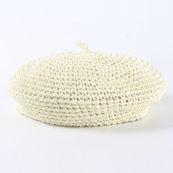 women beret straws hats wholesale school fashion girl straw hats custom high quality summer straw caps - Image 5