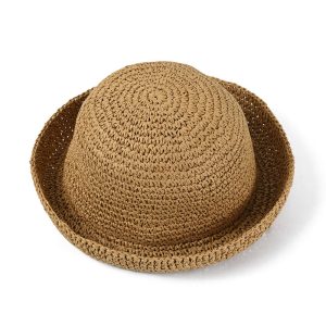 bucket fashion straws hat custom color paper adjustable shade beach visor straw  hats wholesale beach straw caps