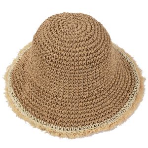 wholesale tassels bucket straw hats summer women fashion straw hats custom paper children straw caps