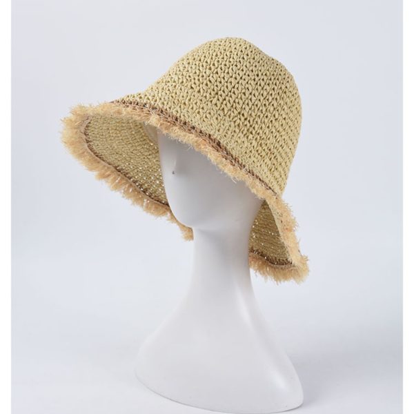 wholesale tassels bucket straw hats summer women fashion straw hats custom paper children straw caps - Image 5