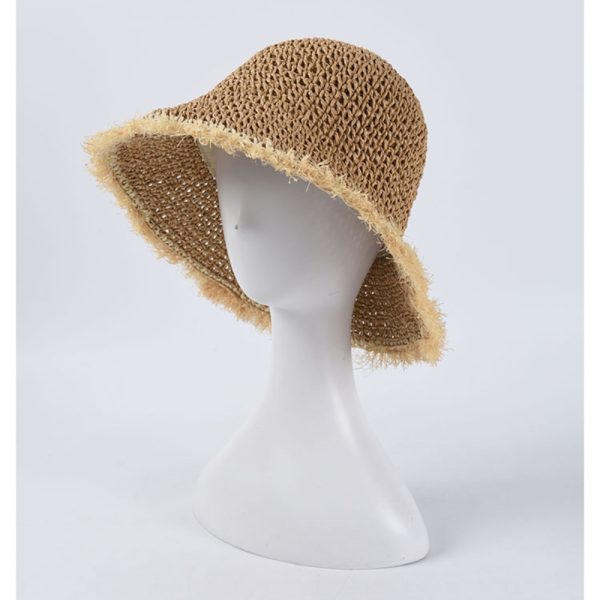 wholesale tassels bucket straw hats summer women fashion straw hats custom paper children straw caps - Image 6