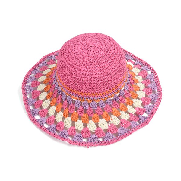 colorful crochet straws hats paper high quality summer straw hat wholesale school custom straw caps
