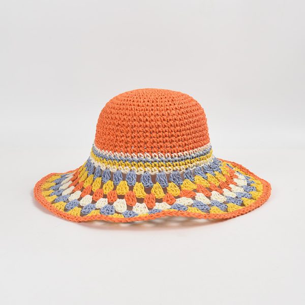 colorful crochet straws hats paper high quality summer straw hat wholesale school custom straw caps - Image 5