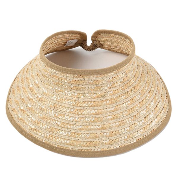 adjustable shade beach visor straw baseball hat empty roof summer paper straw hats wholesale sun visor straw cap