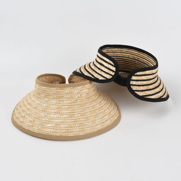adjustable shade beach visor straw baseball hat empty roof summer paper straw hats wholesale sun visor straw cap - Image 2
