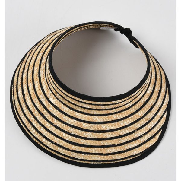adjustable shade beach visor straw baseball hat empty roof summer paper straw hats wholesale sun visor straw cap - Image 3