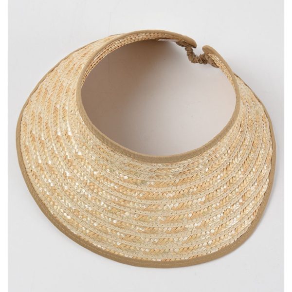 adjustable shade beach visor straw baseball hat empty roof summer paper straw hats wholesale sun visor straw cap - Image 4