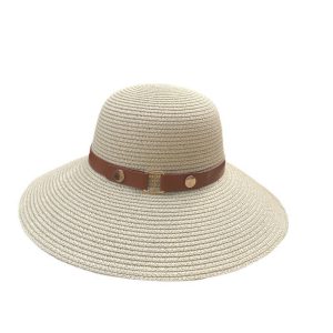 women high quality summer paper straw hat fashion straw caps adjustable shade beach visor straw bucket hat
