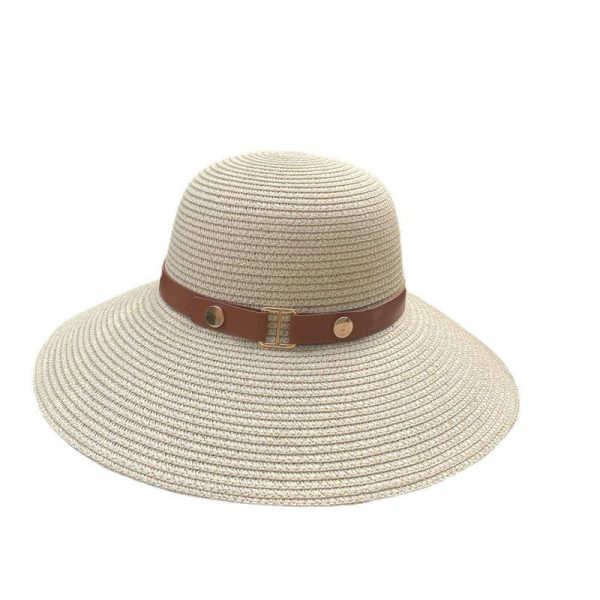 women high quality summer paper straw hat fashion straw caps adjustable shade beach visor straw bucket hat