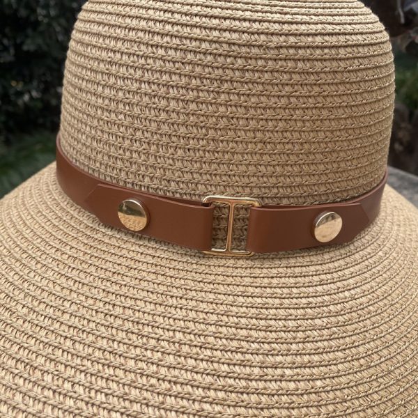 women high quality summer paper straw hat fashion straw caps adjustable shade beach visor straw bucket hat - Image 6