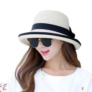 paper straw hats women high quality summer straw hat wholesale butterfly knot custom summer straw hat