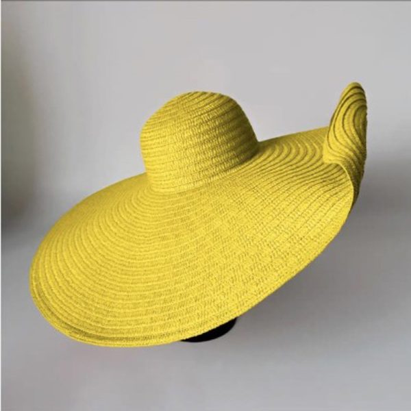custom wide brim straw hat wholesale summer sun visor straw caps beach fashion women straw cap with string - Image 6