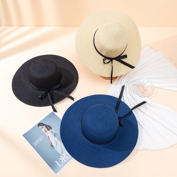 custom logo cheap summer beach paper straw hat sun visor protection straw hat fashion high quality straw cap - Image 3