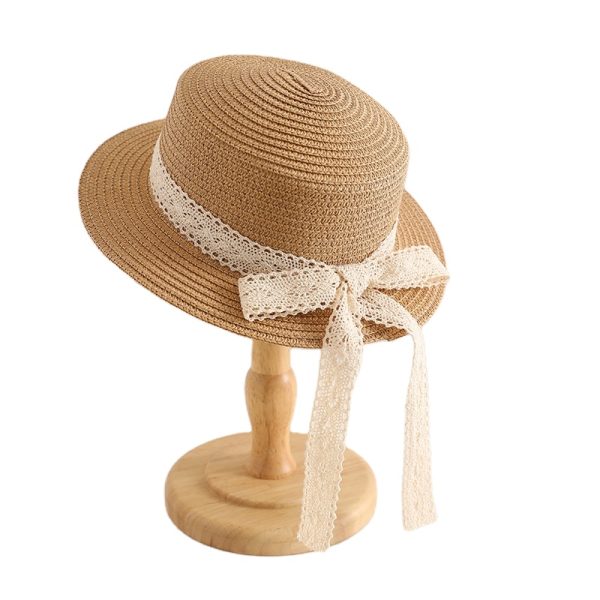 children summer straw hats school beach sun visor straw hats wholesale custom color women straw caps