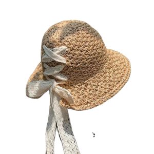 wholesale new cheap straw hat school crochet bucket paper straw caps custom high quality summer sun visor straw hat