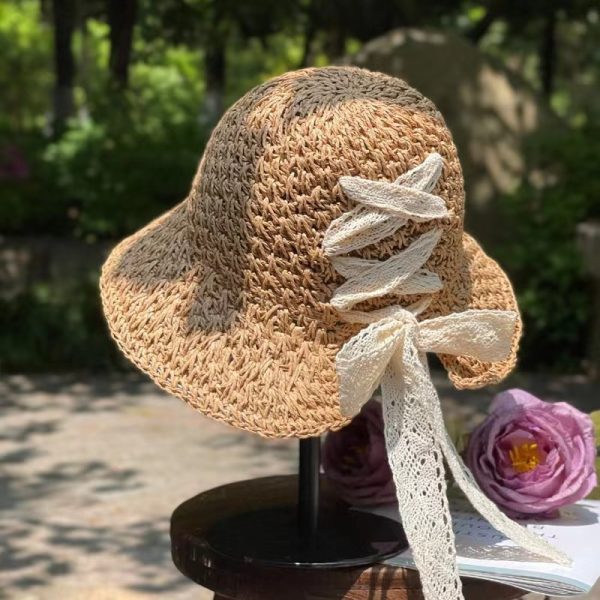 wholesale new cheap straw hat school crochet bucket paper straw caps custom high quality summer sun visor straw hat - Image 6