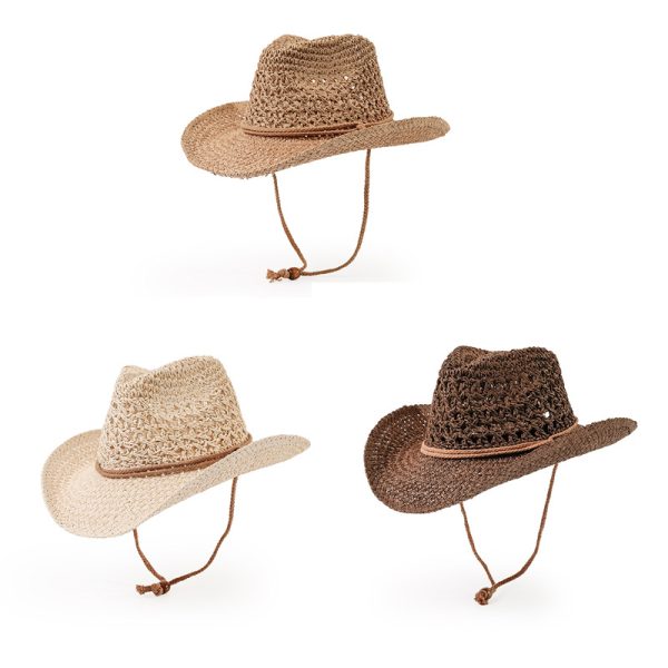 wholesale 2024 straw cowboy hats high quality summer paper straw  hats custom fashion straw hats - Image 5
