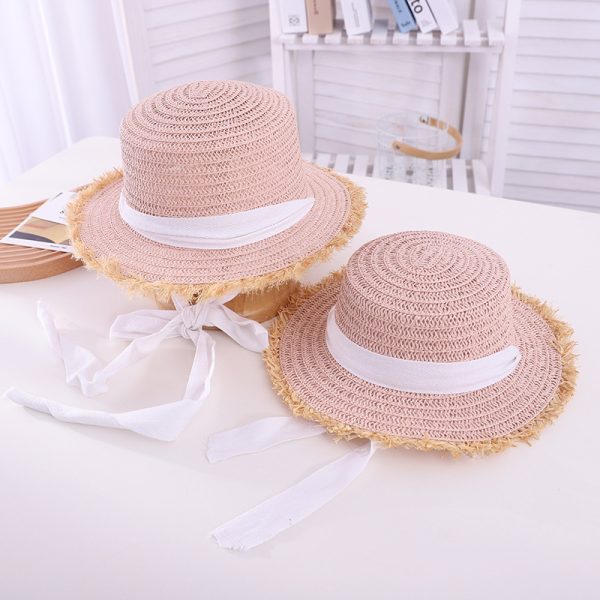 custom girls children straw hats summer school beach sun visor straw hats high quality summer straw  hat - Image 5