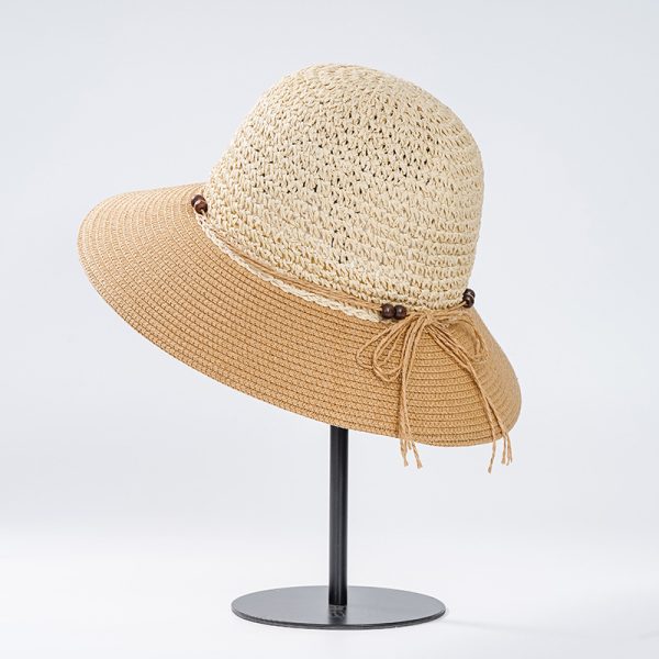 designer bucket visor straw hat school beach women summer high quality straw hats wholesale paper straw hats - Image 4